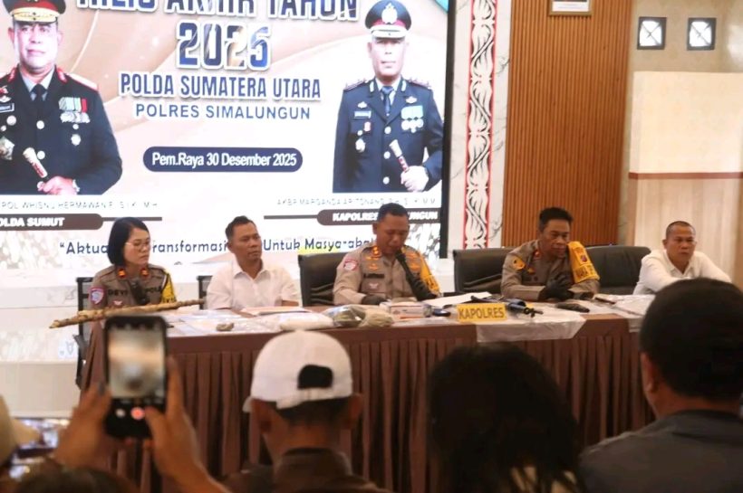 Kapolres Simalungun Tegaskan Komitmen Polri Ungkap Tuntas Kasus Pembunuhan Anak di Rilis Akhir Tahun 2025.